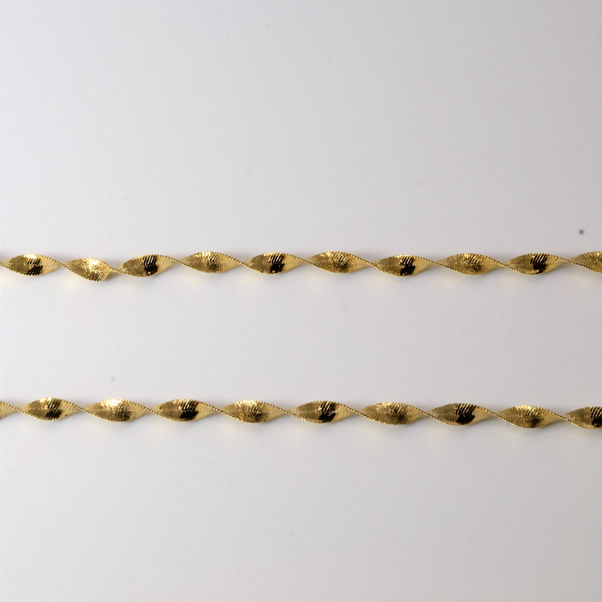 10k Yellow Gold Twisted Herringbone Chain 17" 100 Ways
