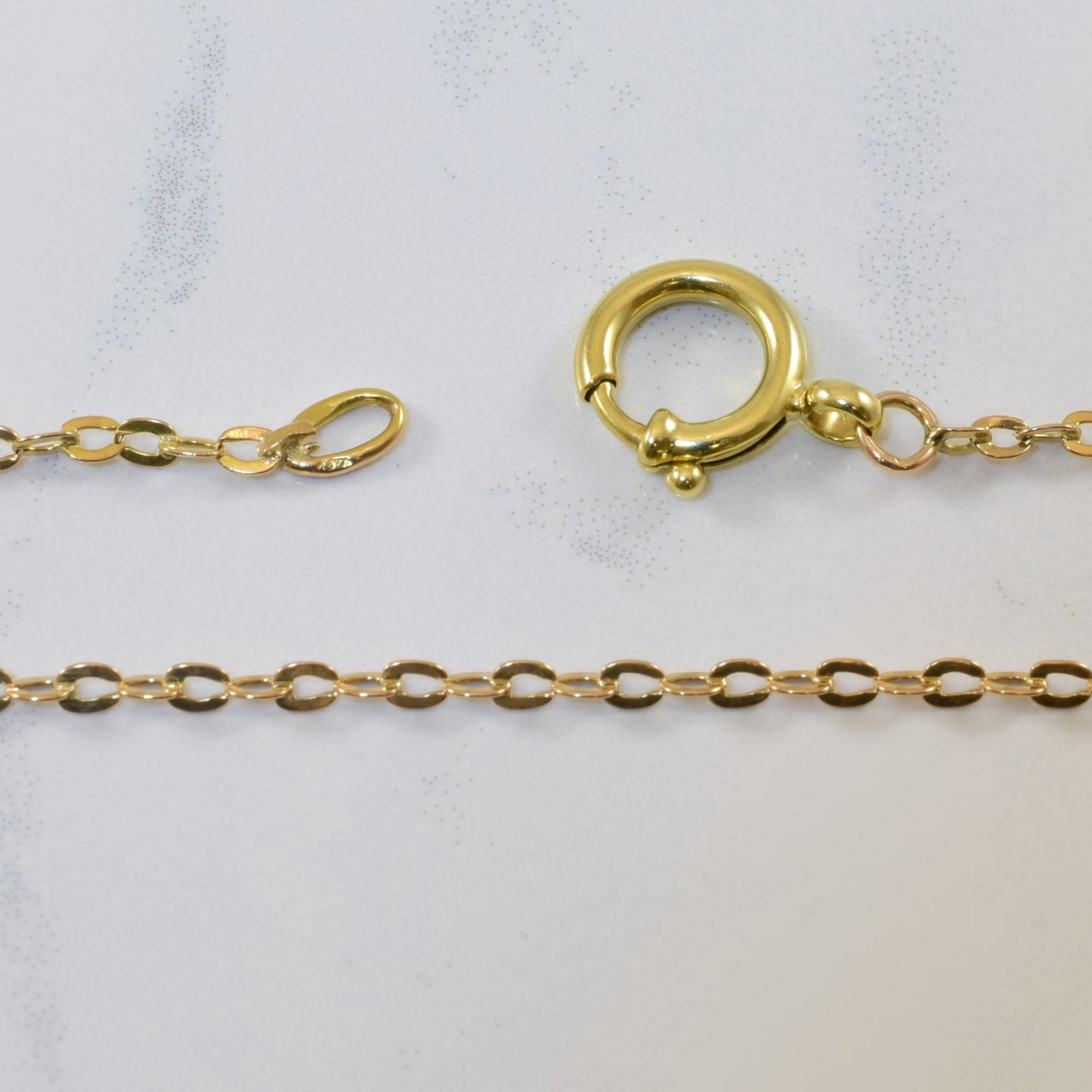 14k Yellow Gold Flat Link Cable Chain | 27