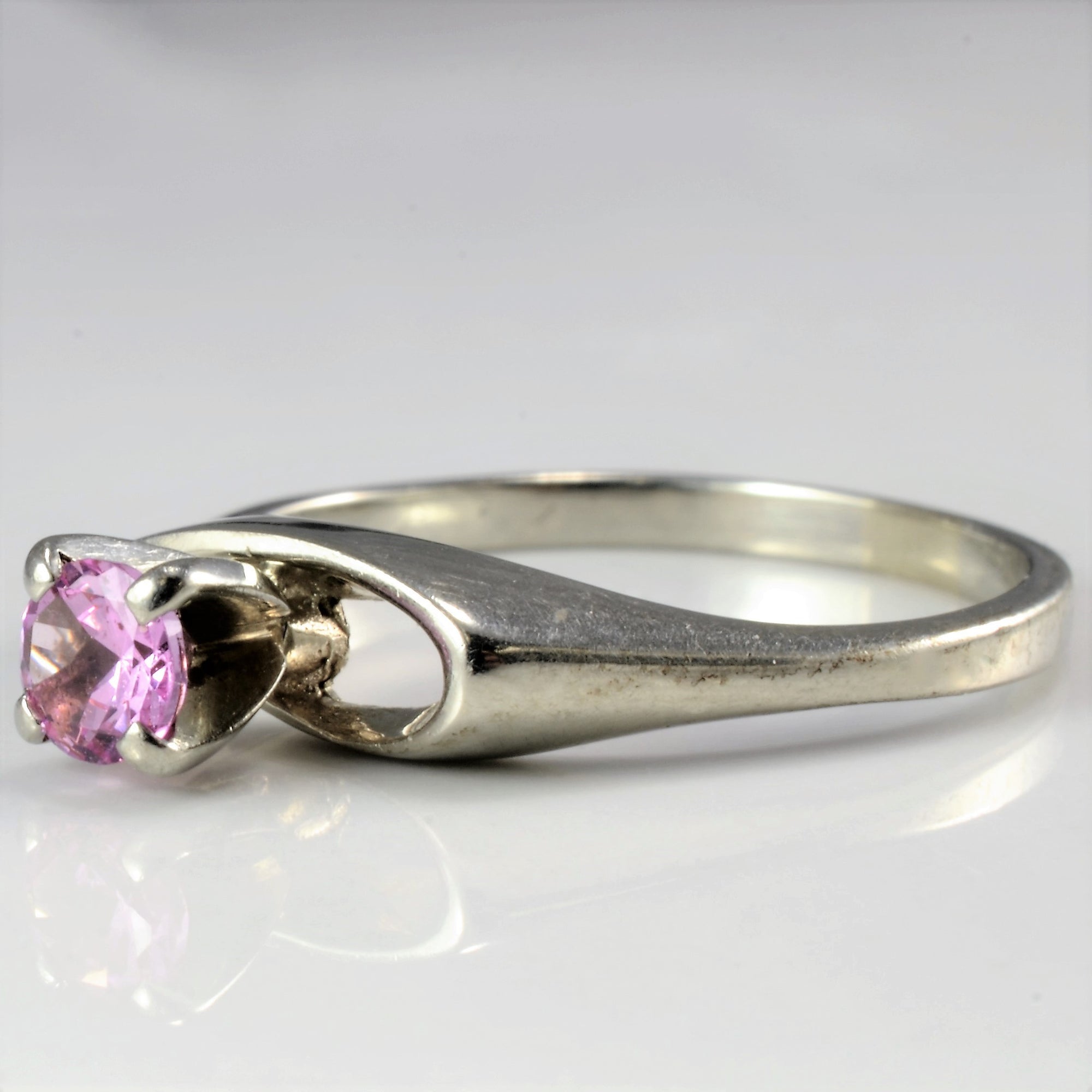 Solitaire Prong Set Pink Topaz Ring | 0.30 ct, SZ 6.35 |
