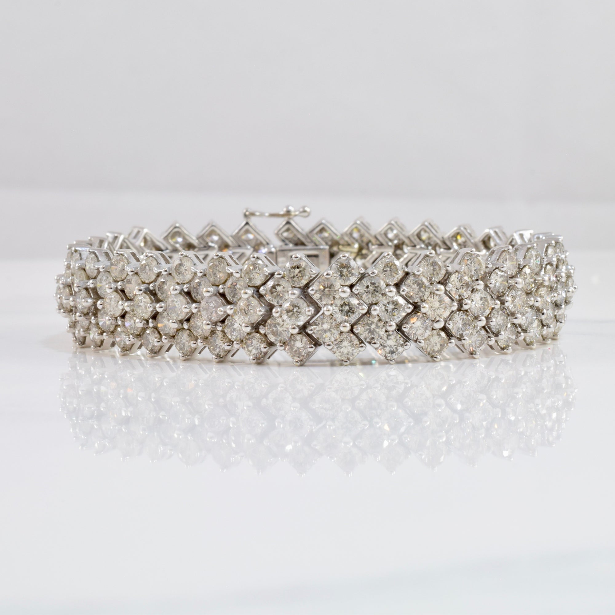 Large Diamond Cluster Bracelet | 15.30 ctw | 6