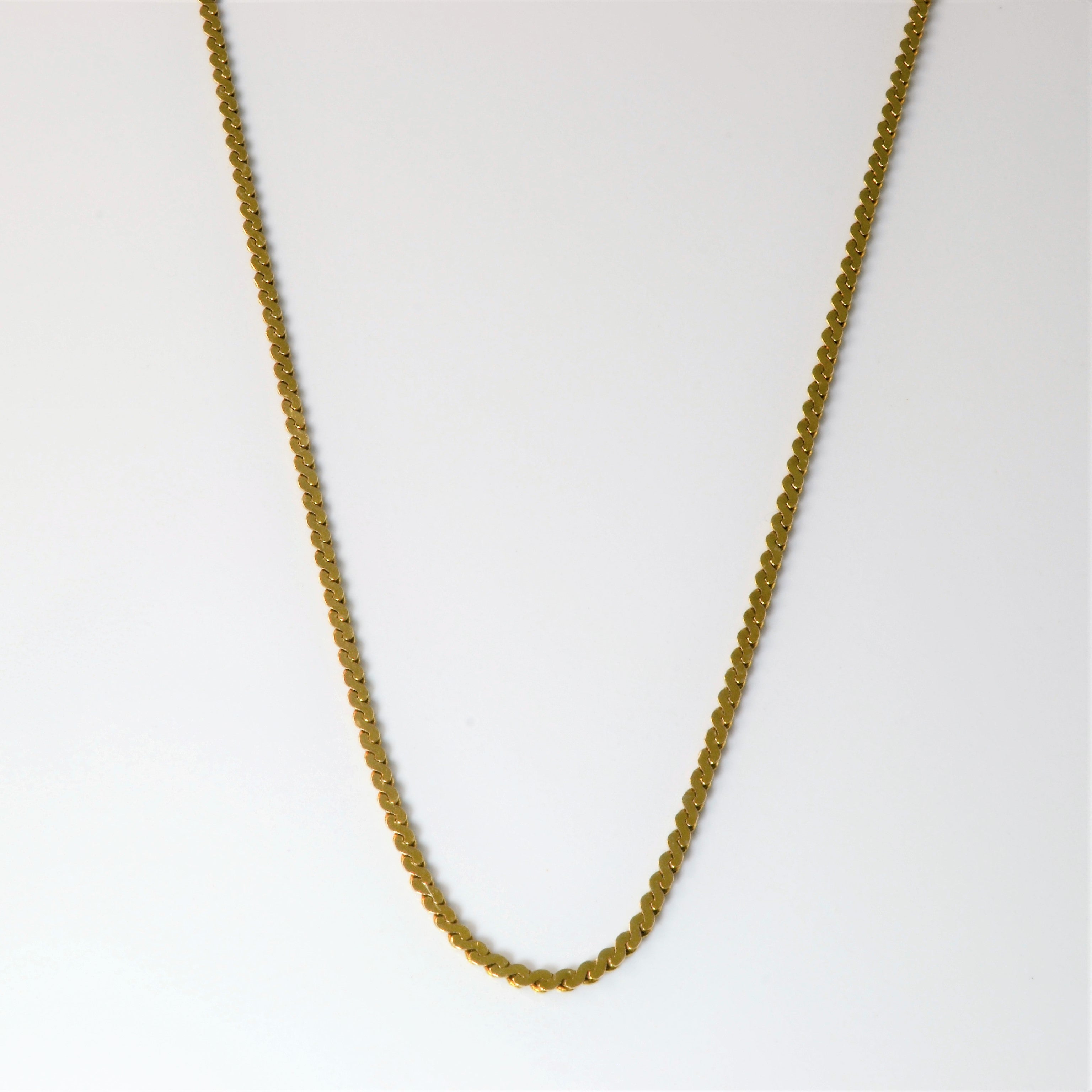 Chaîne serpentine en or jaune 10 carats | 20 pouces | 