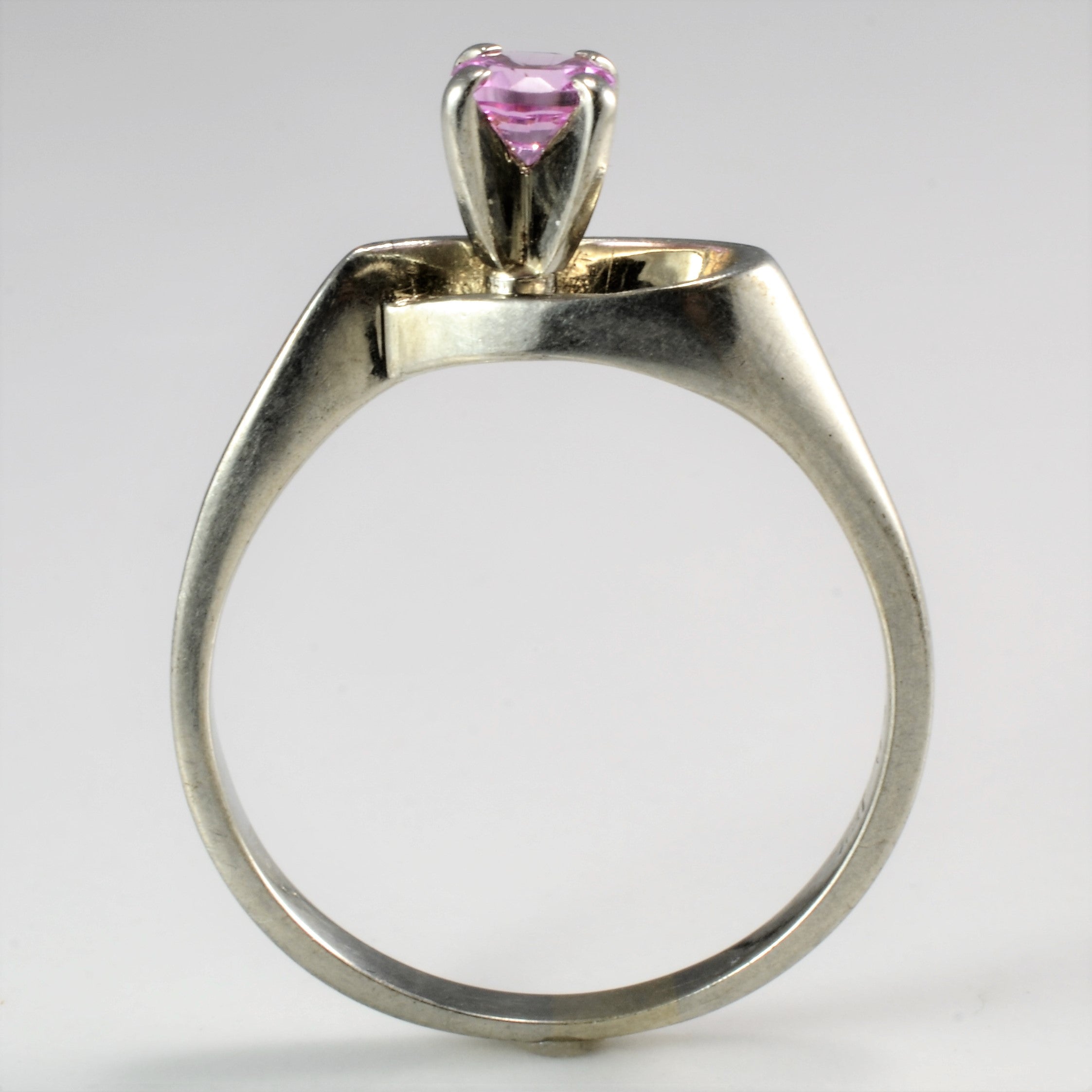 Solitaire Prong Set Pink Topaz Ring | 0.30 ct, SZ 6.35 |