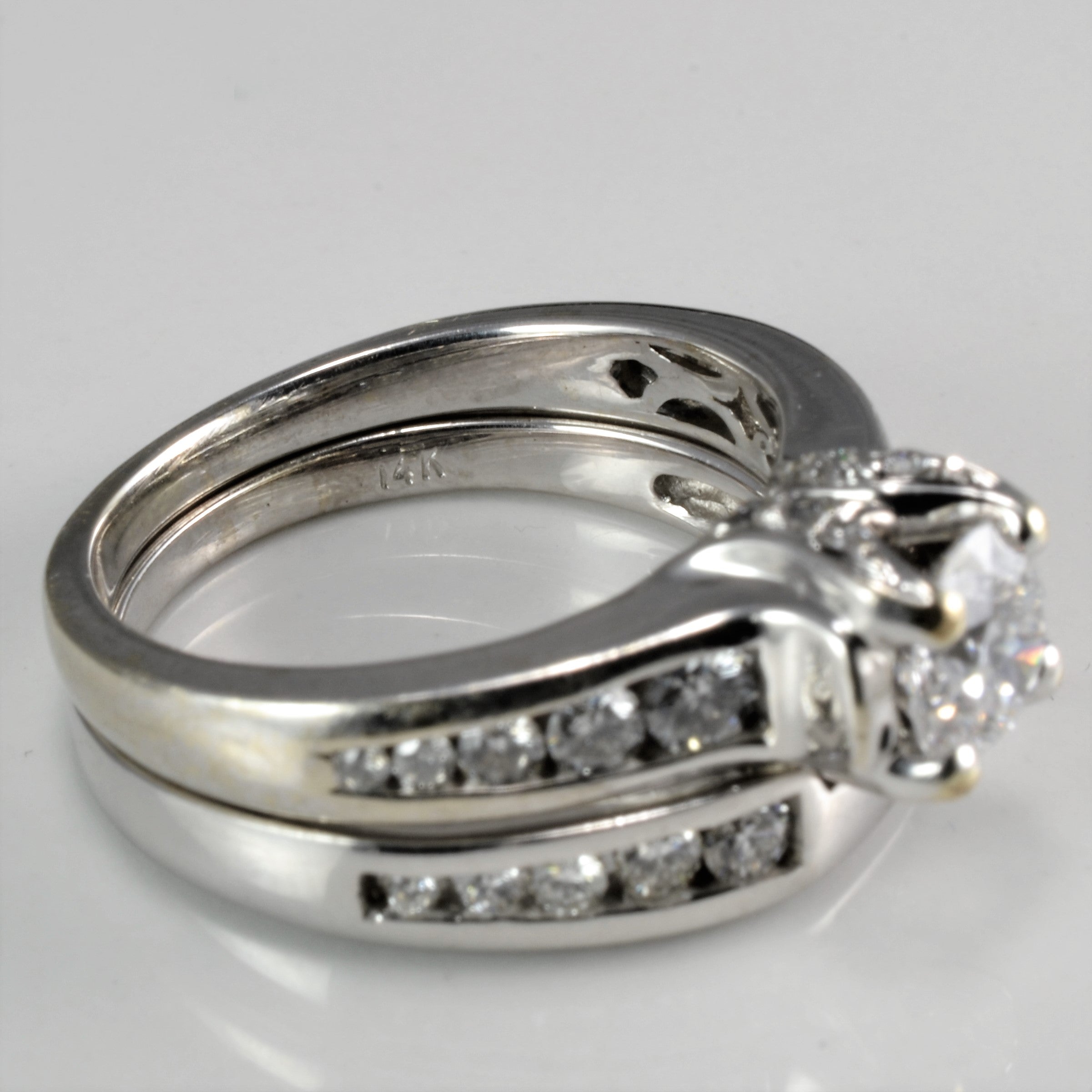 Channel Diamond Wedding Ring Set | 0.90 ctw, SZ 5.75 |