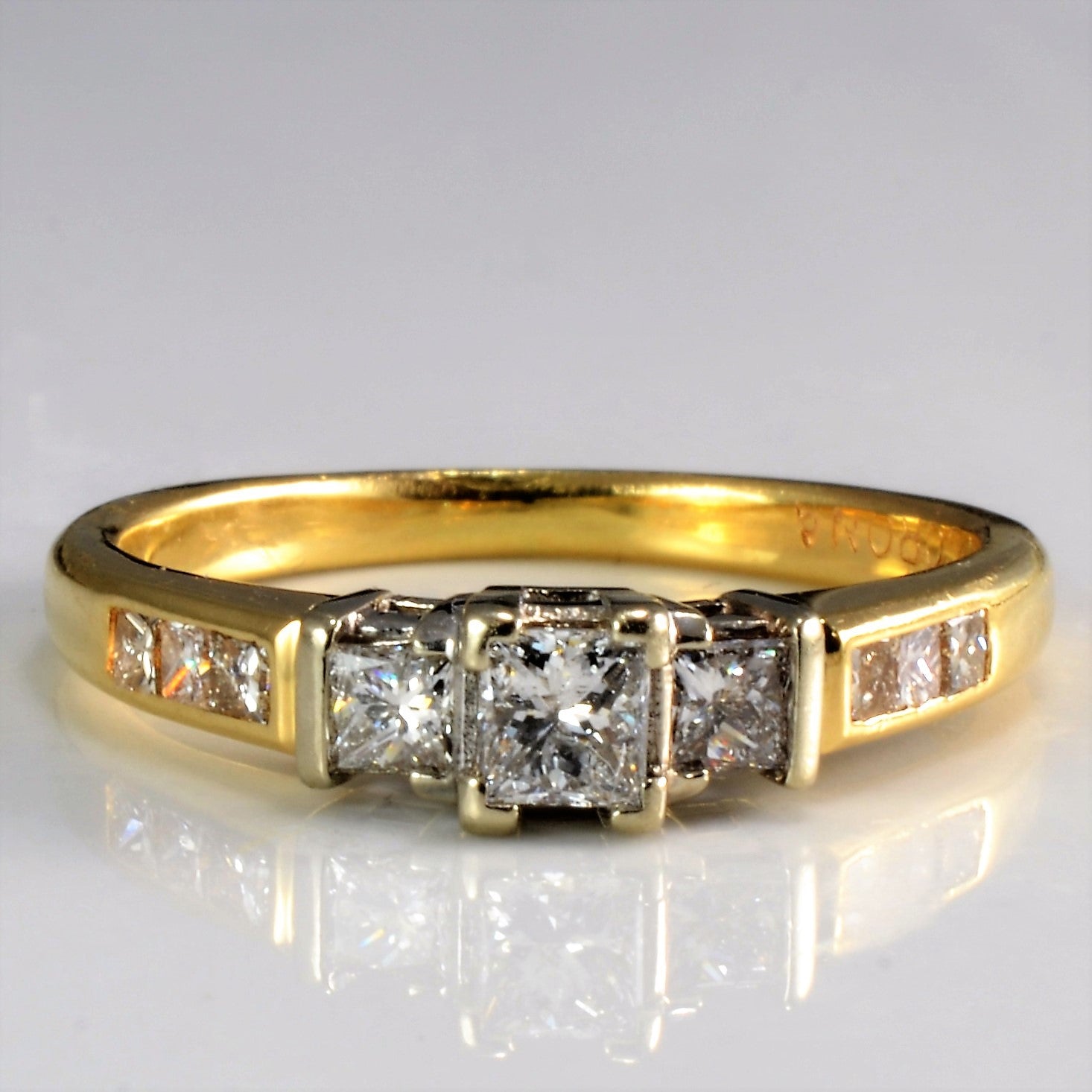 Three Stone Princess Diamond Ring | 0.45 ctw, SZ 5.75 |