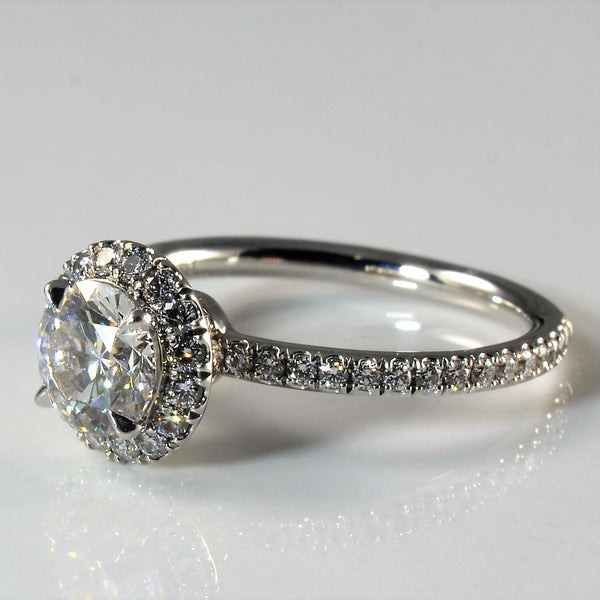 Diamond Gallery Halo Engagement Ring | 1.05ctw | SZ 4.5 |