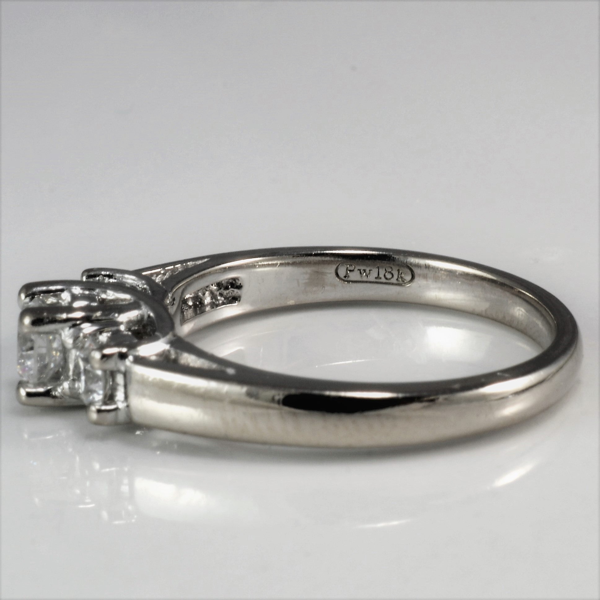 Round Brilliant Three Stone Engagement Ring | 0.45 ctw, SZ 6.25 |