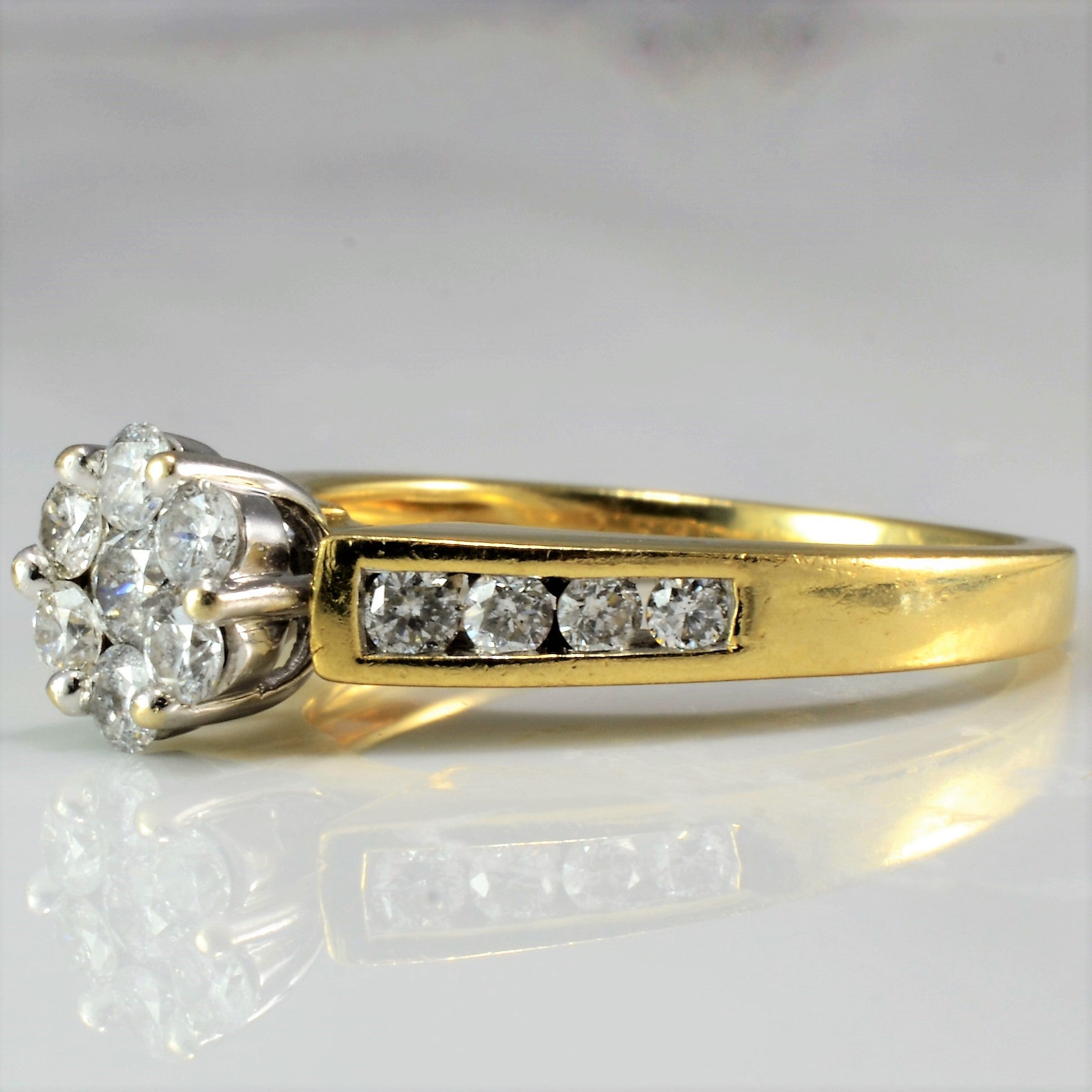 Cluster Diamond Engagement Ring | 0.55 ctw, SZ 7 |
