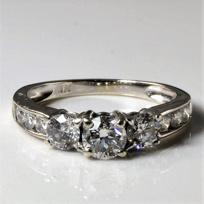 Three Stone Diamond 10k Ring | 0.92ctw| SZ 5.25 |