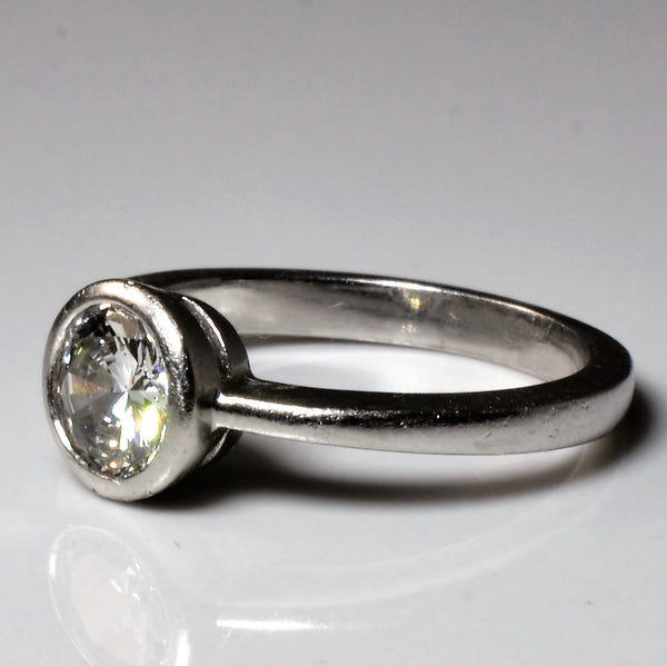Platinum Bezel Set Solitaire Engagement Ring | 0.70ct | SZ 5.5 |