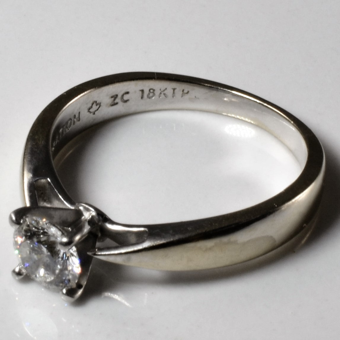 Tapered Solitaire Diamond Engagement Ring | 0.55ct | SZ 5.75 |