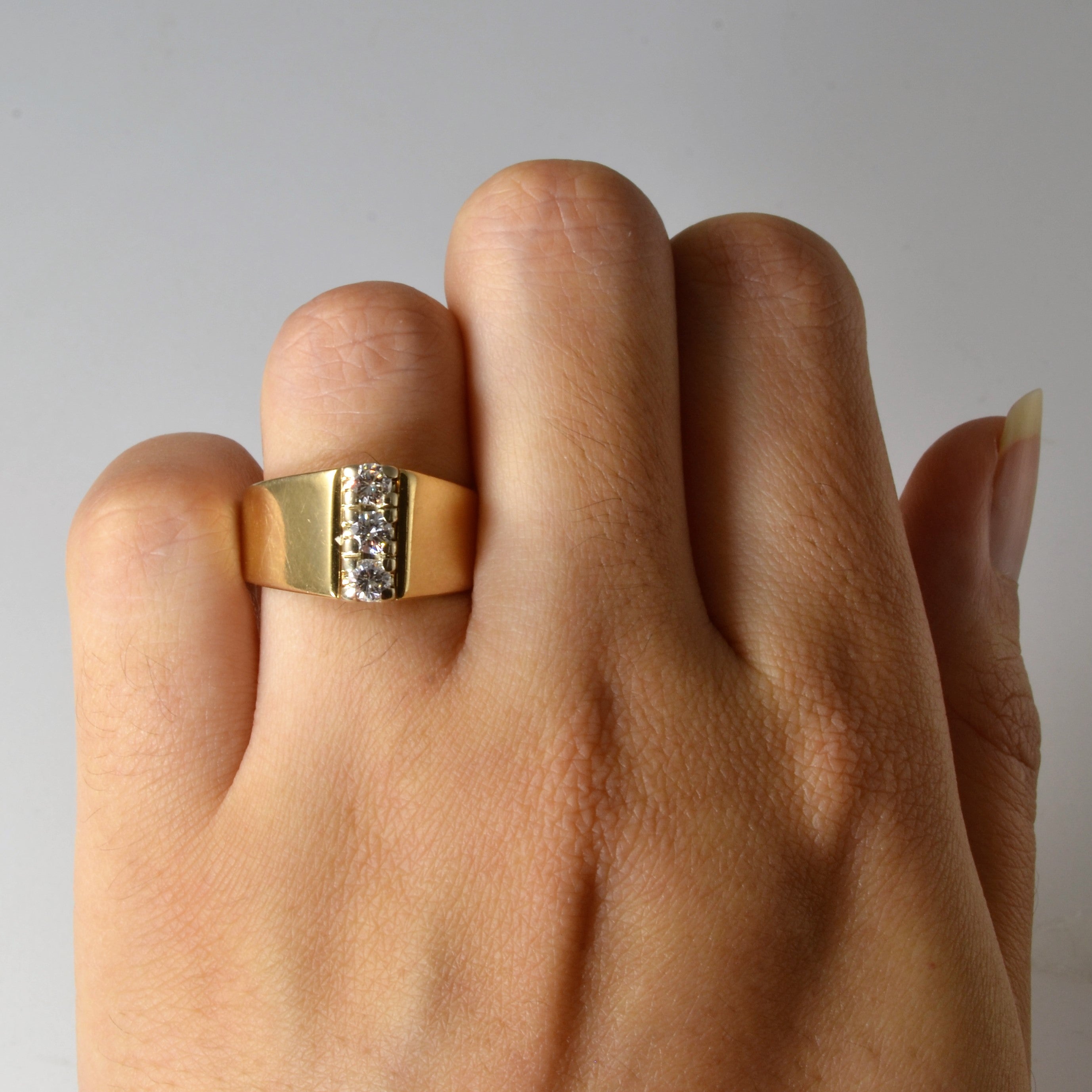Vertical Three Stone Diamond Ring | 0.36ctw | SZ 7.25 |
