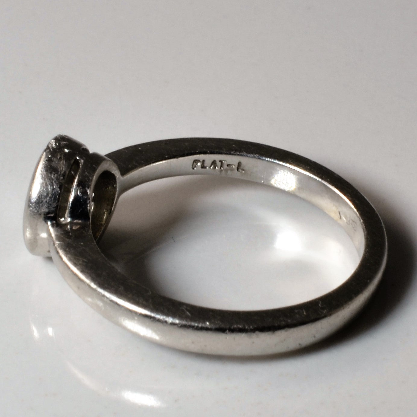 Platinum Bezel Set Solitaire Engagement Ring | 0.70ct | SZ 5.5 |