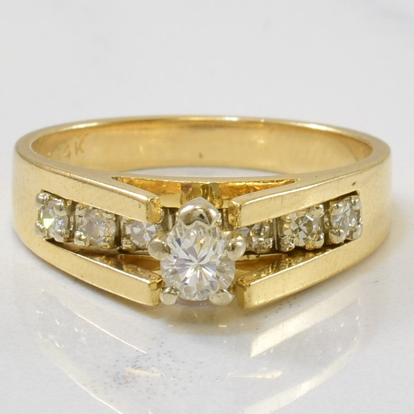 Cathedral Pear Diamond Ring | 0.19ct, 0.12ctw | SZ 6 |