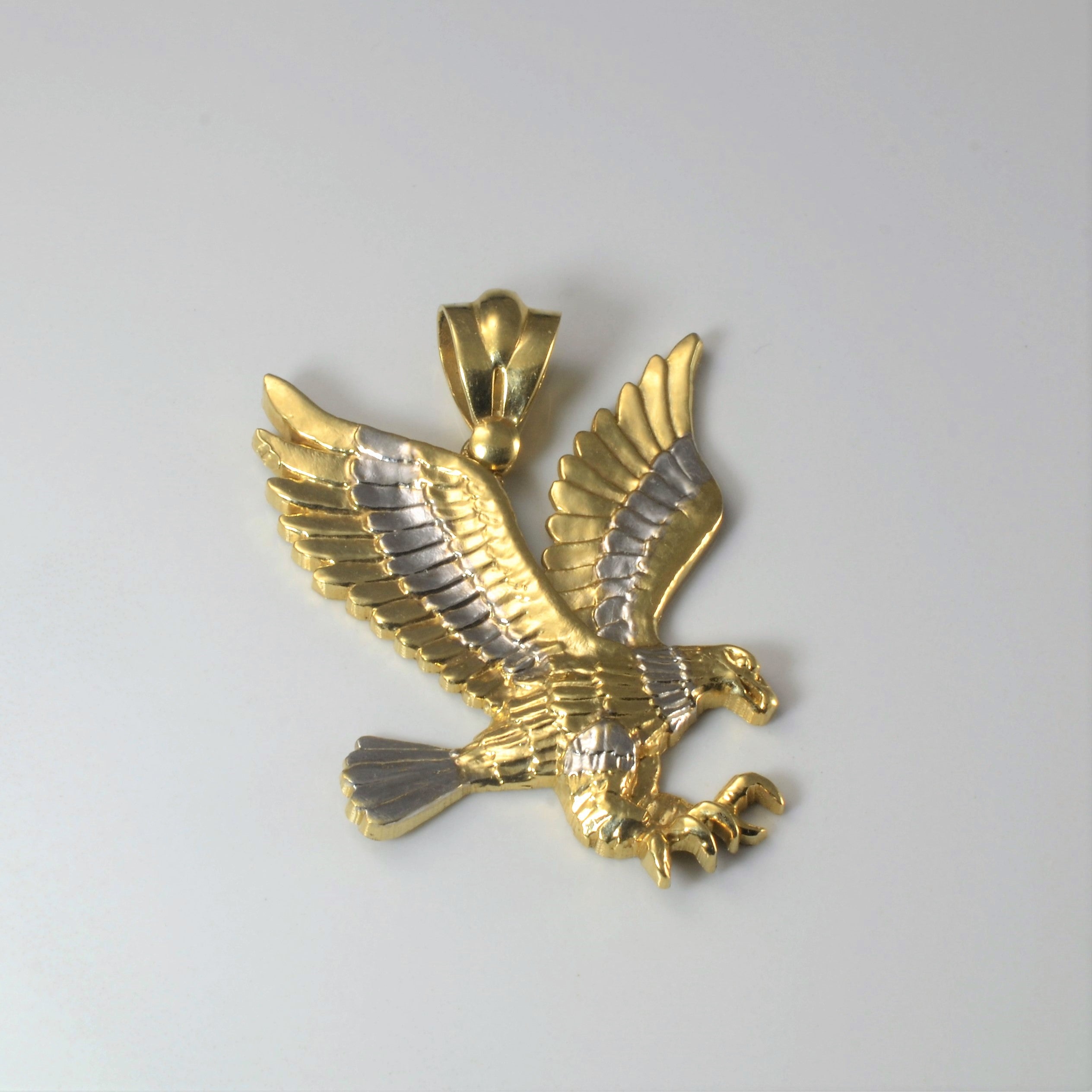 Two Tone Gold Eagle Pendant |