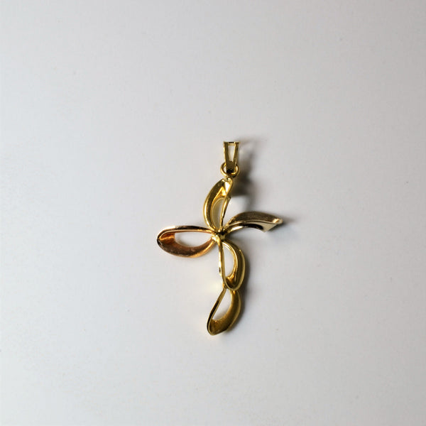 Tri Tone Gold Abstract Pendant |