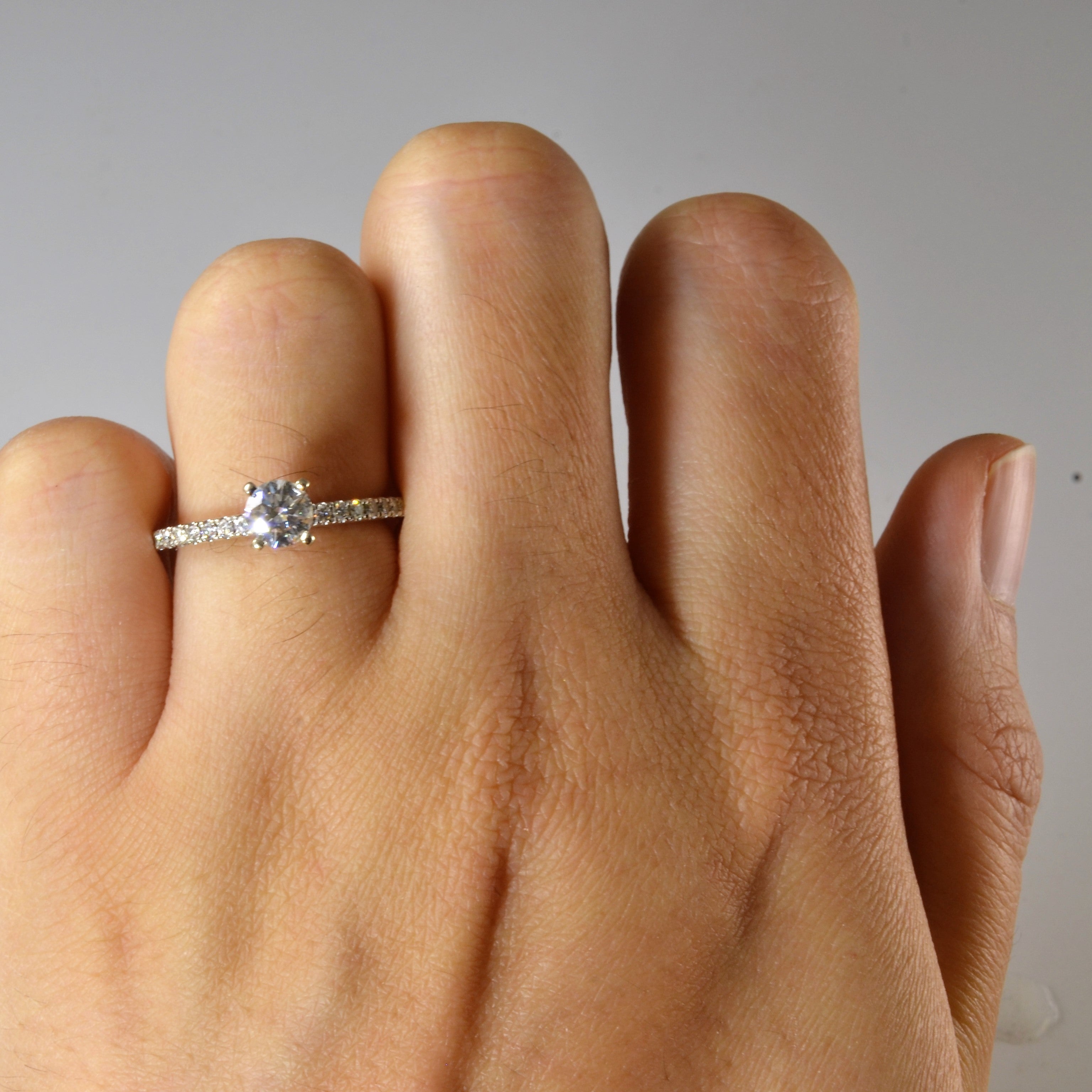 Pave Band Diamond Engagement Ring | 0.72ctw | SZ 5.5 |