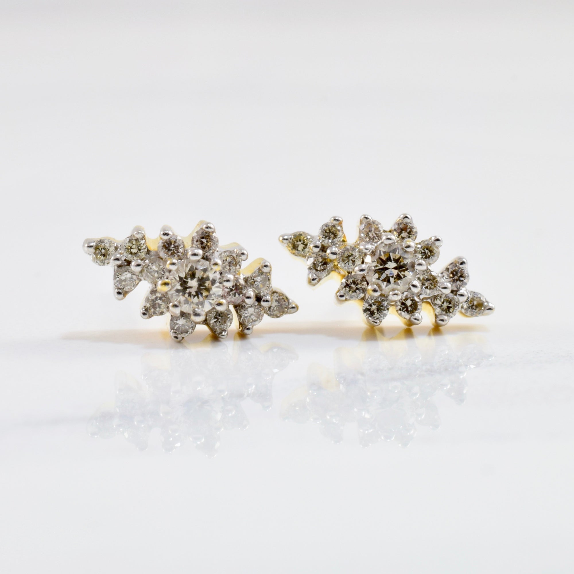 Diamond Cluster Stud Earrings | 0.30 ctw |