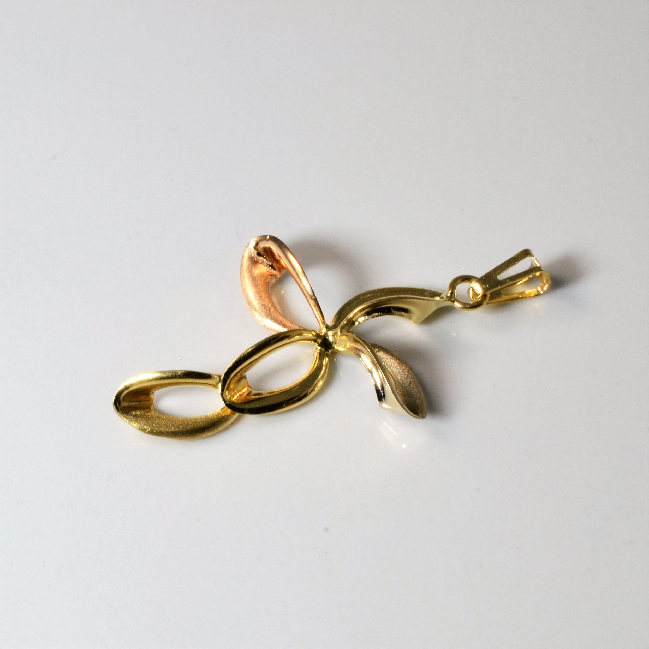 Tri Tone Gold Abstract Pendant |
