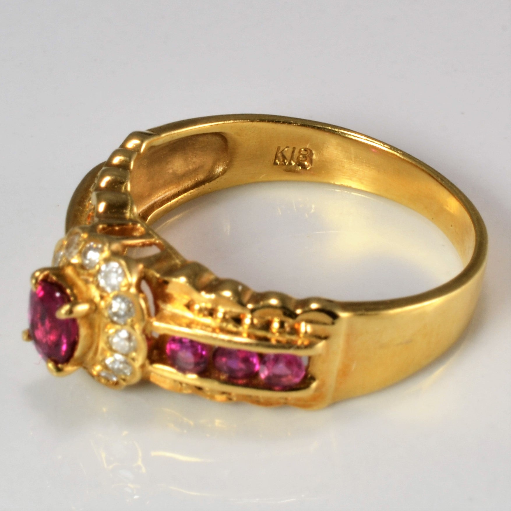 Cocktail Ruby & Diamond Ring | 0.12 ctw, SZ 5.75 |