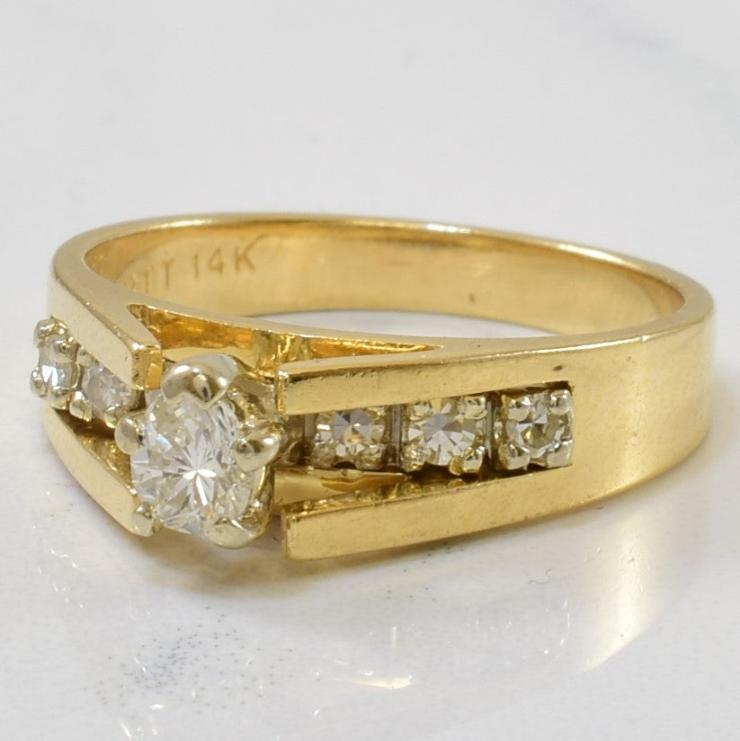 Cathedral Pear Diamond Ring | 0.19ct, 0.12ctw | SZ 6 |