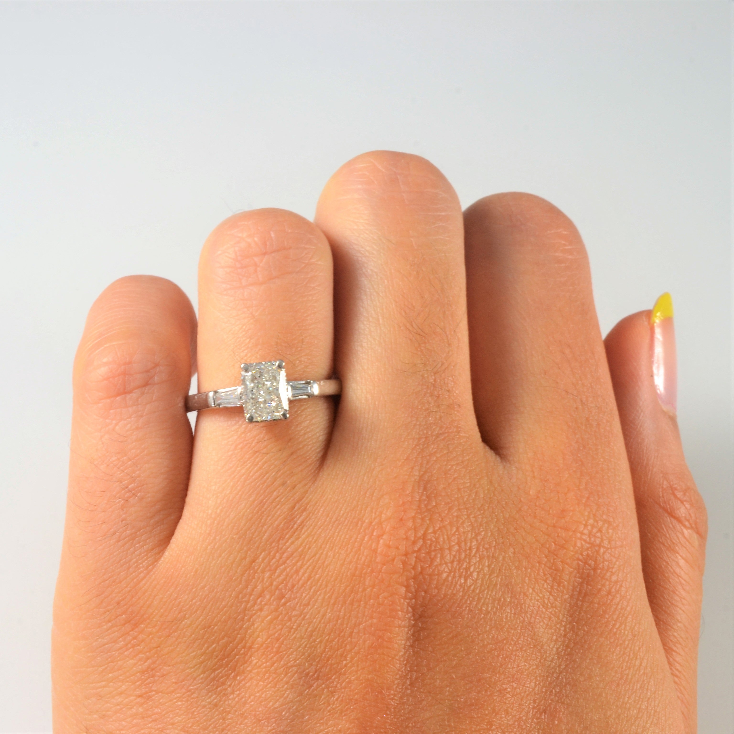 Radiant Cut Three Stone Engagement Ring | 1.13ctw | SZ 5.5 |