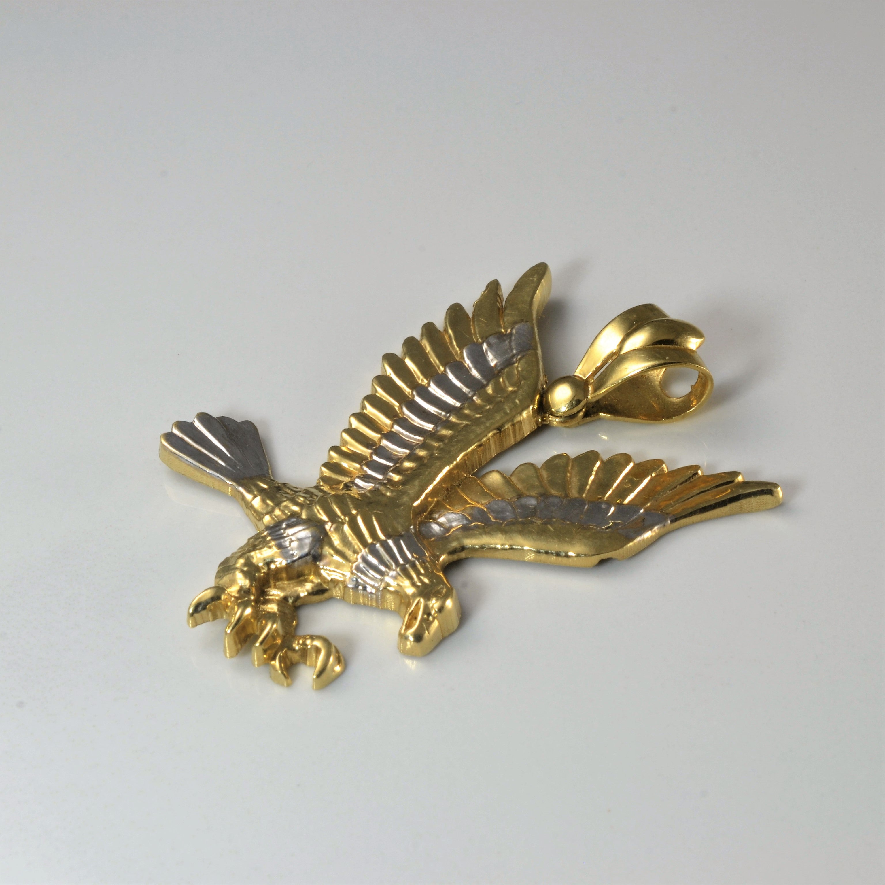 Two Tone Gold Eagle Pendant |