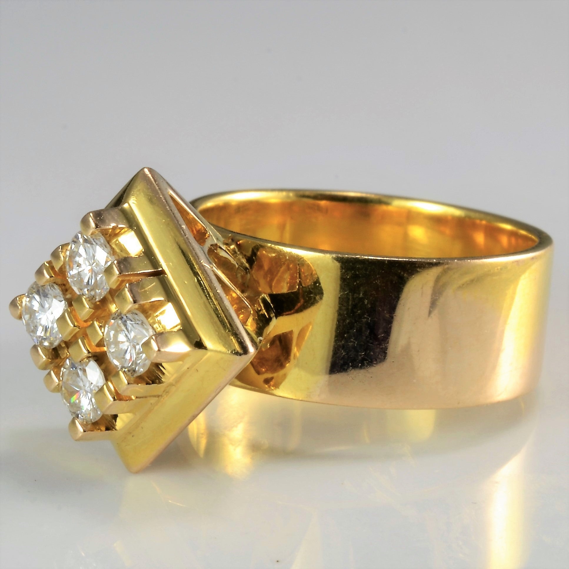 High Quad Set Diamond Engagement Ring | 0.40 ctw, SZ 4.25 |