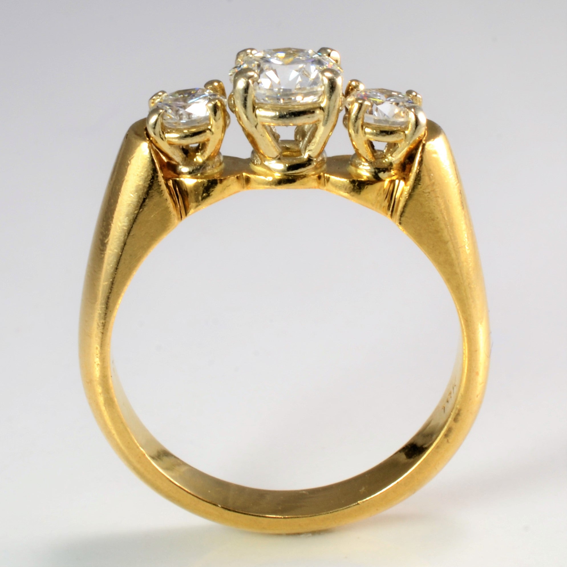 Three Stone Diamond Engagement Ring | 0.87 ctw, SZ 6 |