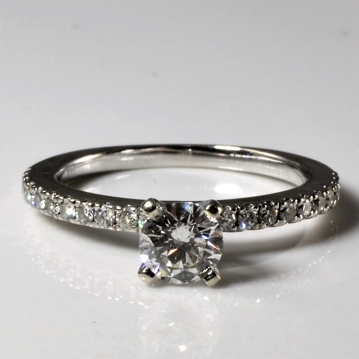 Pave Band Diamond Engagement Ring | 0.72ctw | SZ 5.5 |