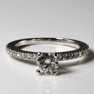 Pave Band Diamond Engagement Ring | 0.72ctw | SZ 5.5 |
