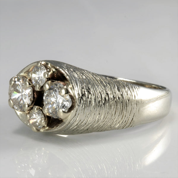 Textured Four Stone Diamond Ring | 1.06ctw | SZ 7.75 |