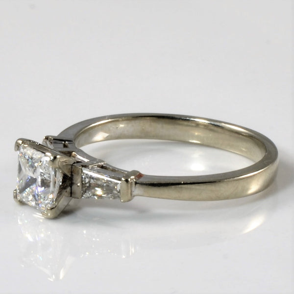 Three Stone Baguette & Princess Diamond Engagement Ring | 1.22ctw | SZ 7 |