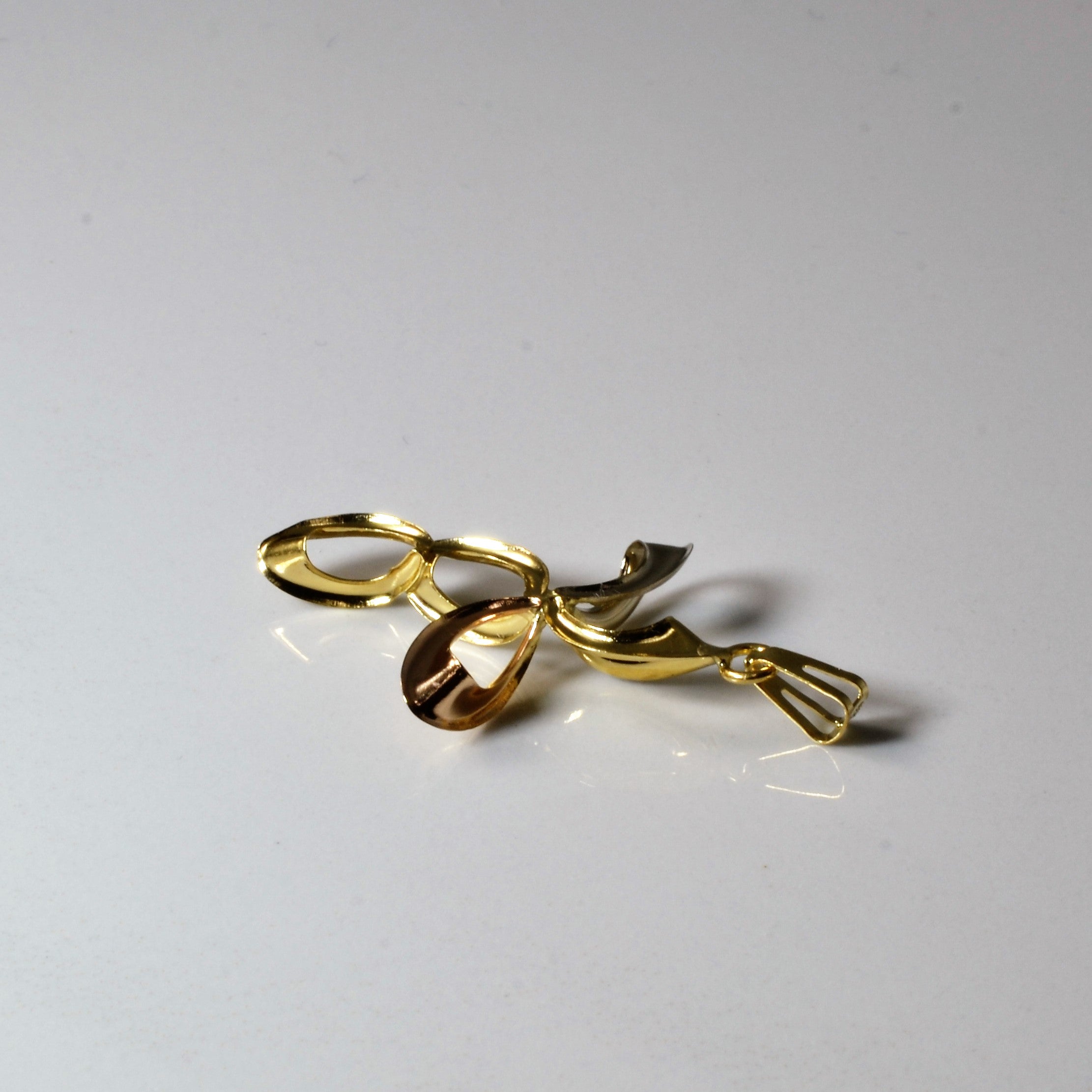 Tri Tone Gold Abstract Pendant |