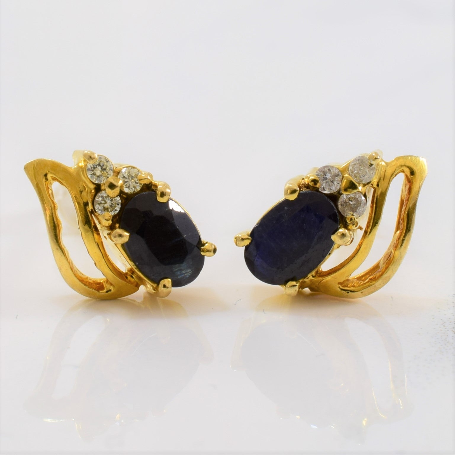 Sapphire & Diamond Stud Earrings | 0.06ctw, 1.00ctw |