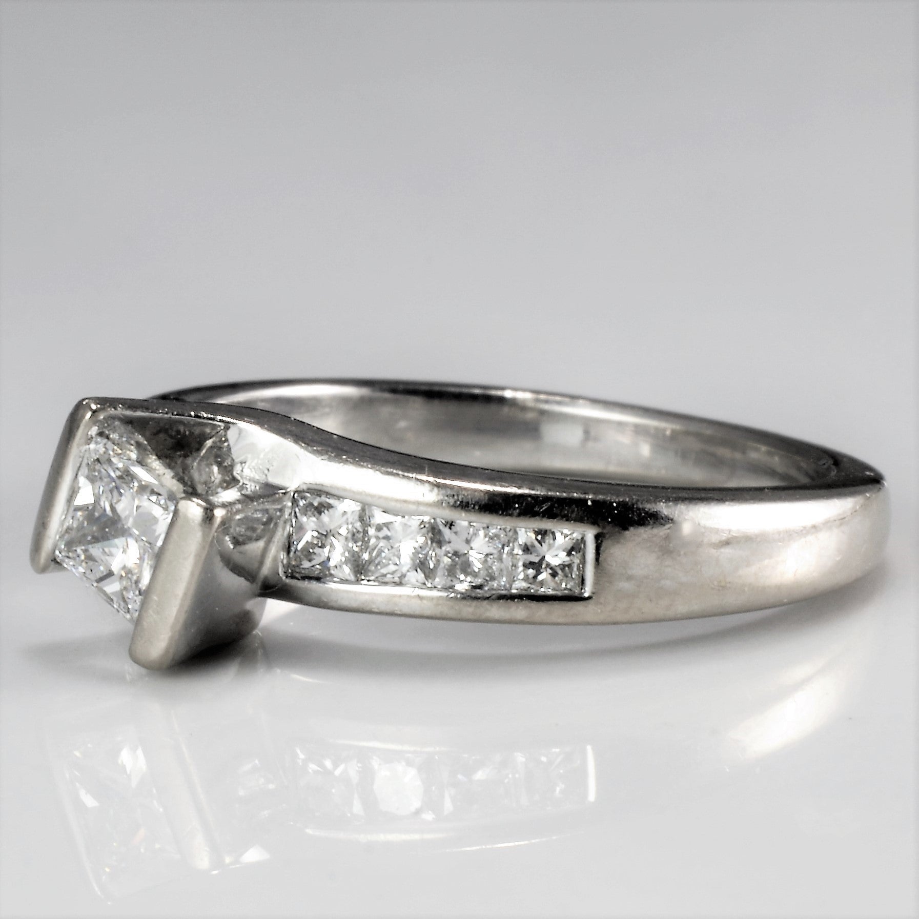 Offset Princess Diamond Engagement Ring | 0.35 ctw, SZ 5.5 |