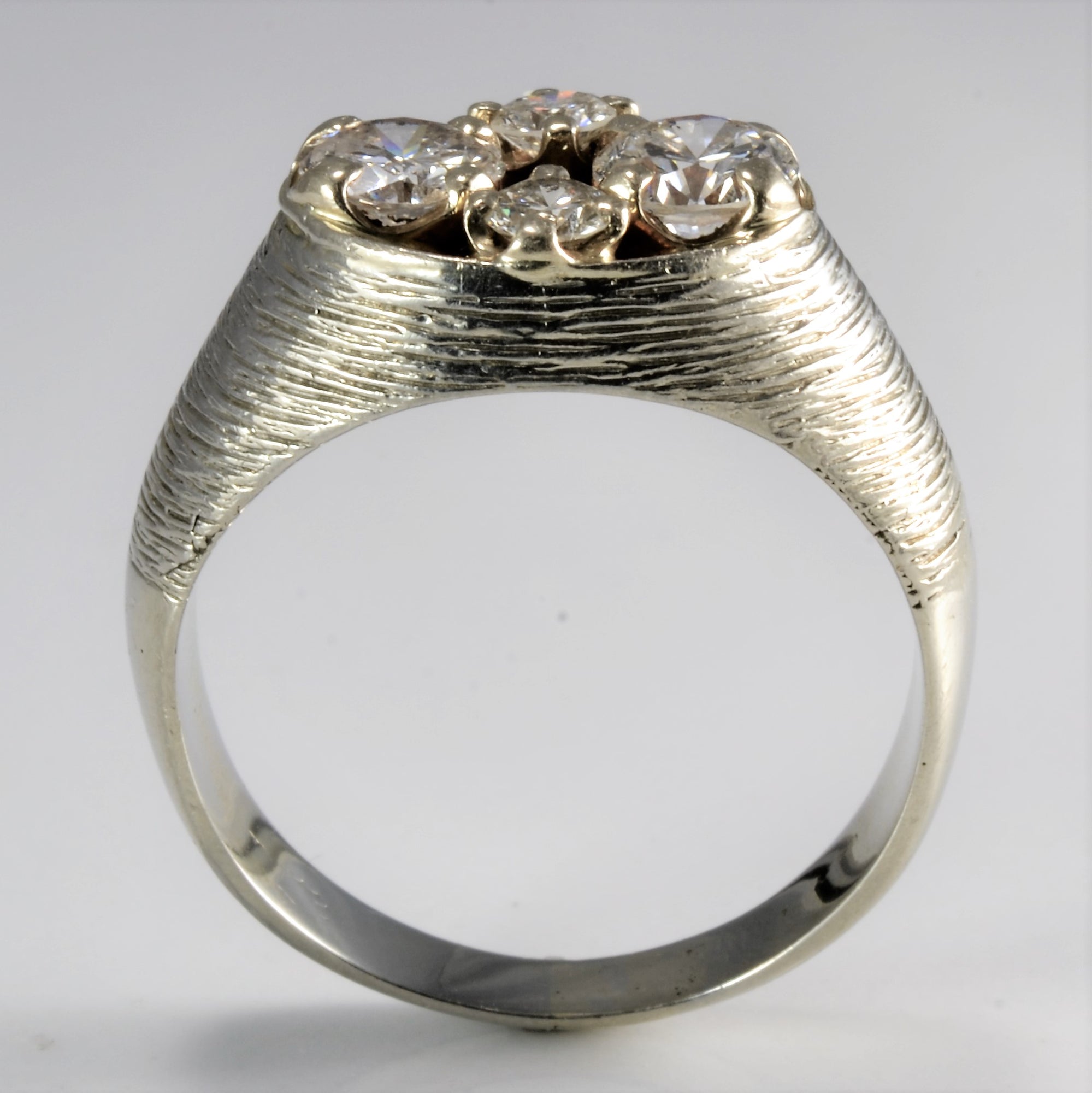 Textured Four Stone Diamond Ring | 1.06ctw | SZ 7.75 |