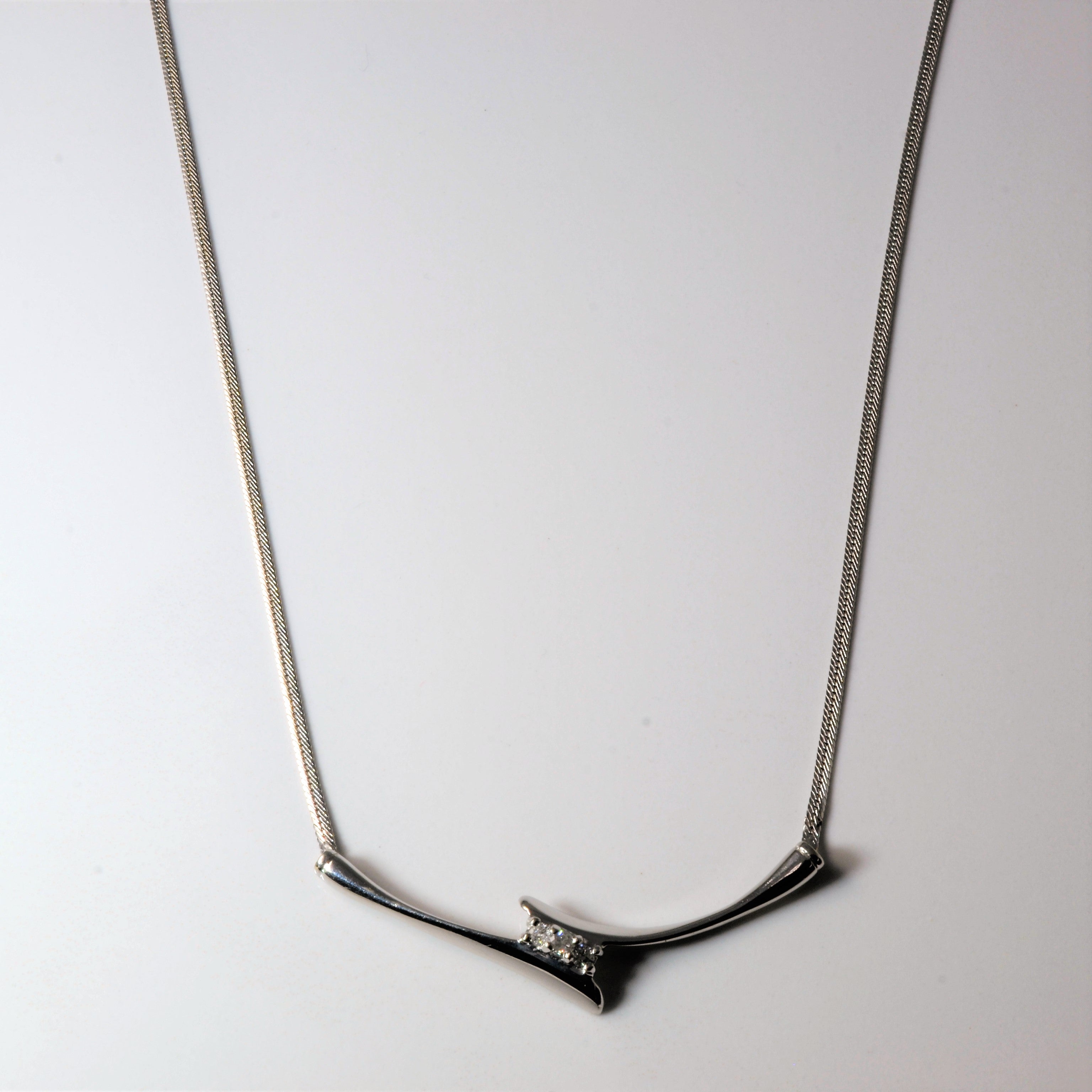 Bypass Three Stone Diamond Necklace | 0.13ctw | 18"|