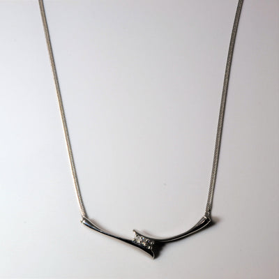 Bypass Three Stone Diamond Necklace | 0.13ctw | 18