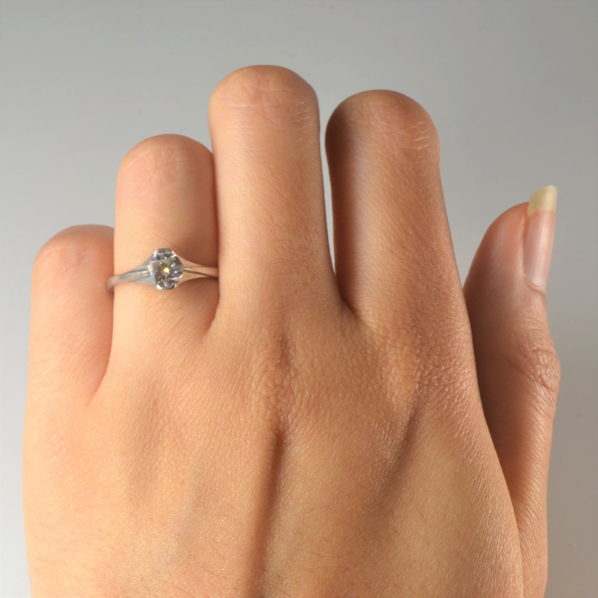 Solitaire Semi Bezel Diamond Ring | 0.57ct | SZ 4 |