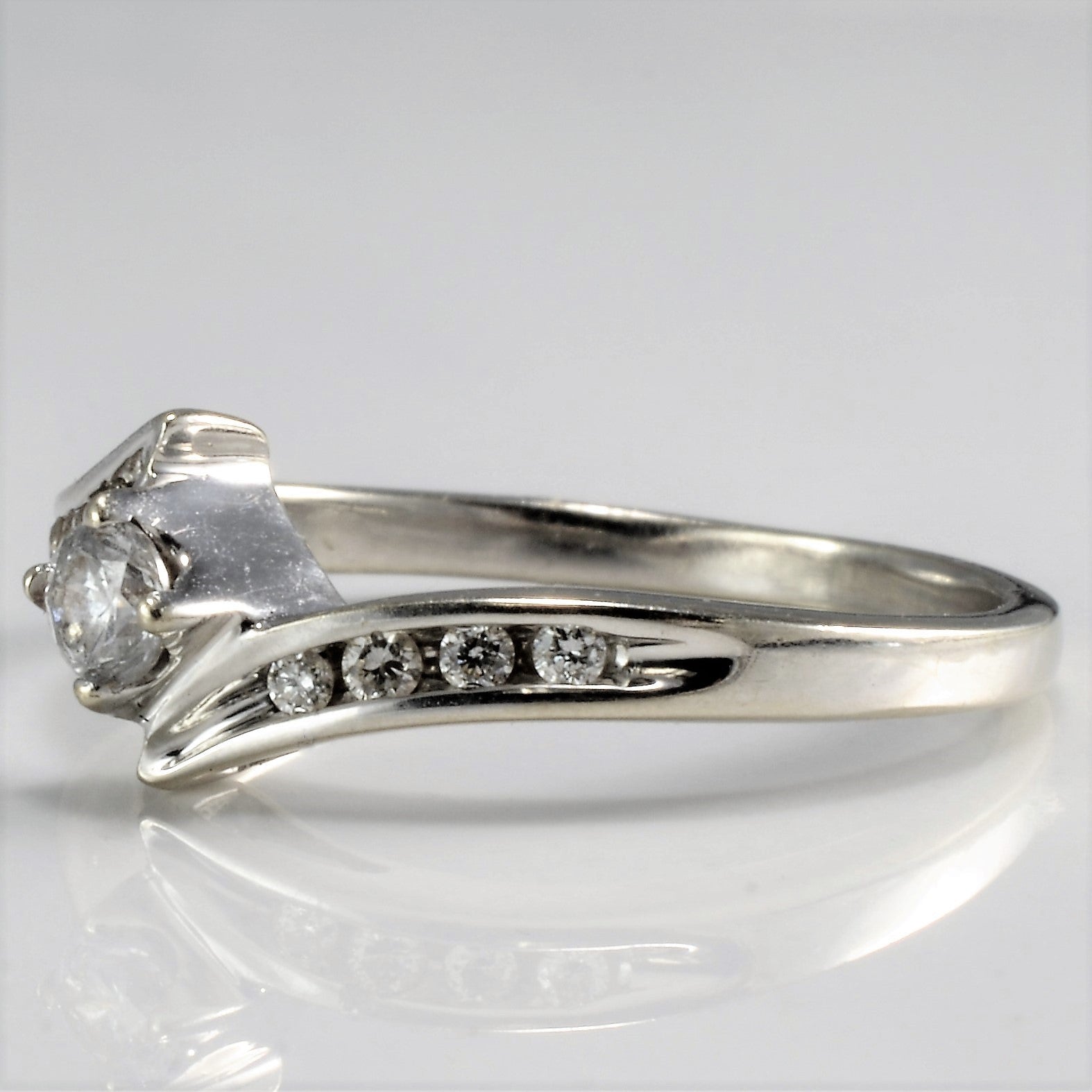 White Gold Bypass Diamond Ring | 0.18ctw | SZ 5.75 |