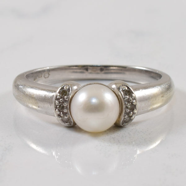 Low Profile Pearl & Diamond Ring | 1.31ct, 0.02ctw | SZ 6.5 |