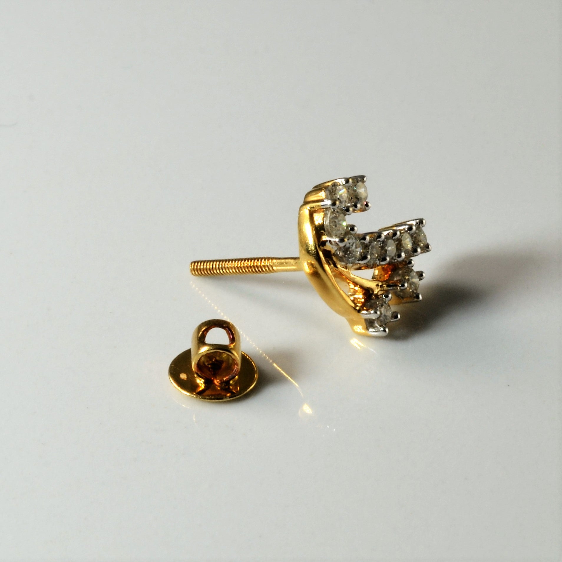 Pave Diamond Flare Stud Earrings | 0.50ctw |