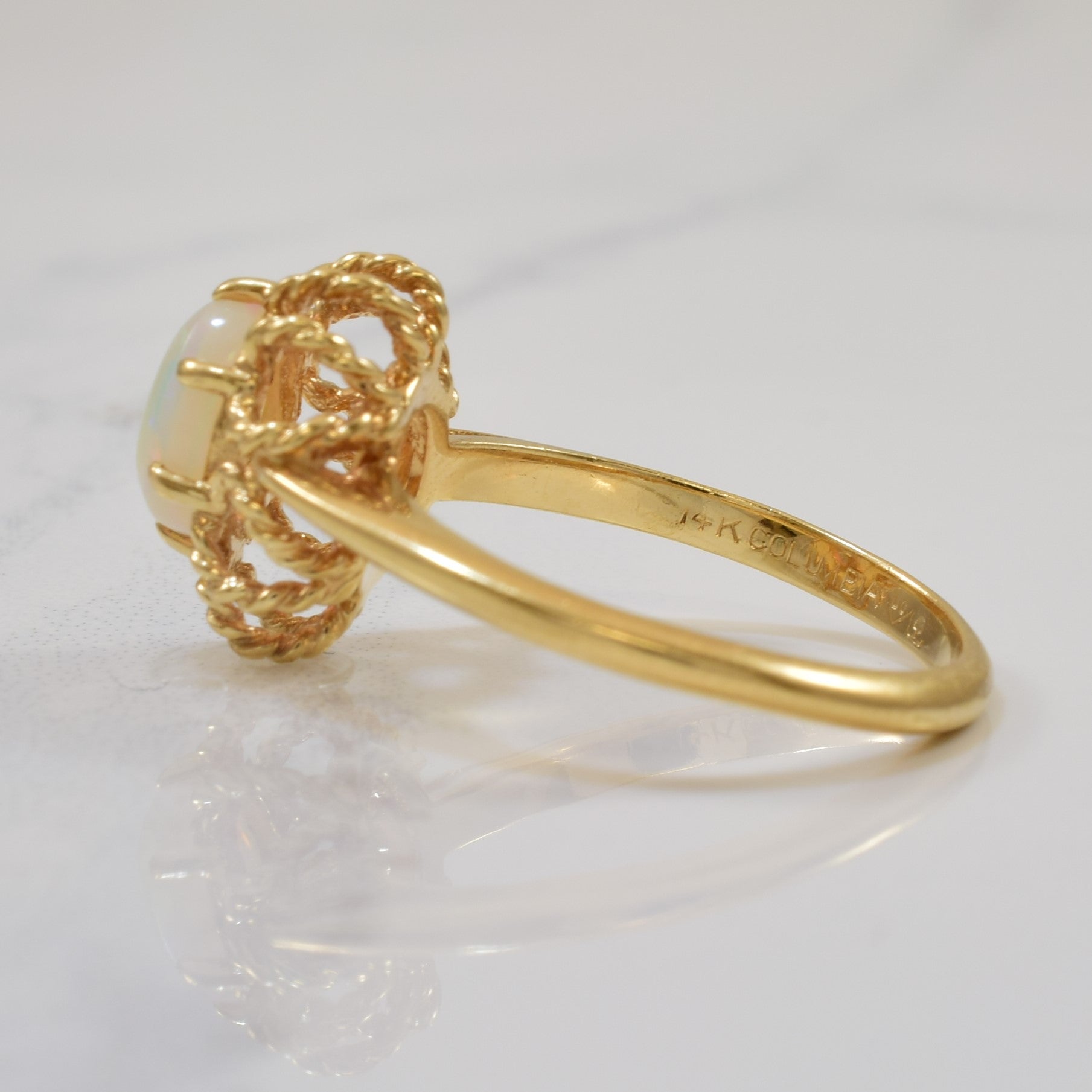 Open Work Opal Cocktail Ring | 0.50ct | SZ 6.25 |
