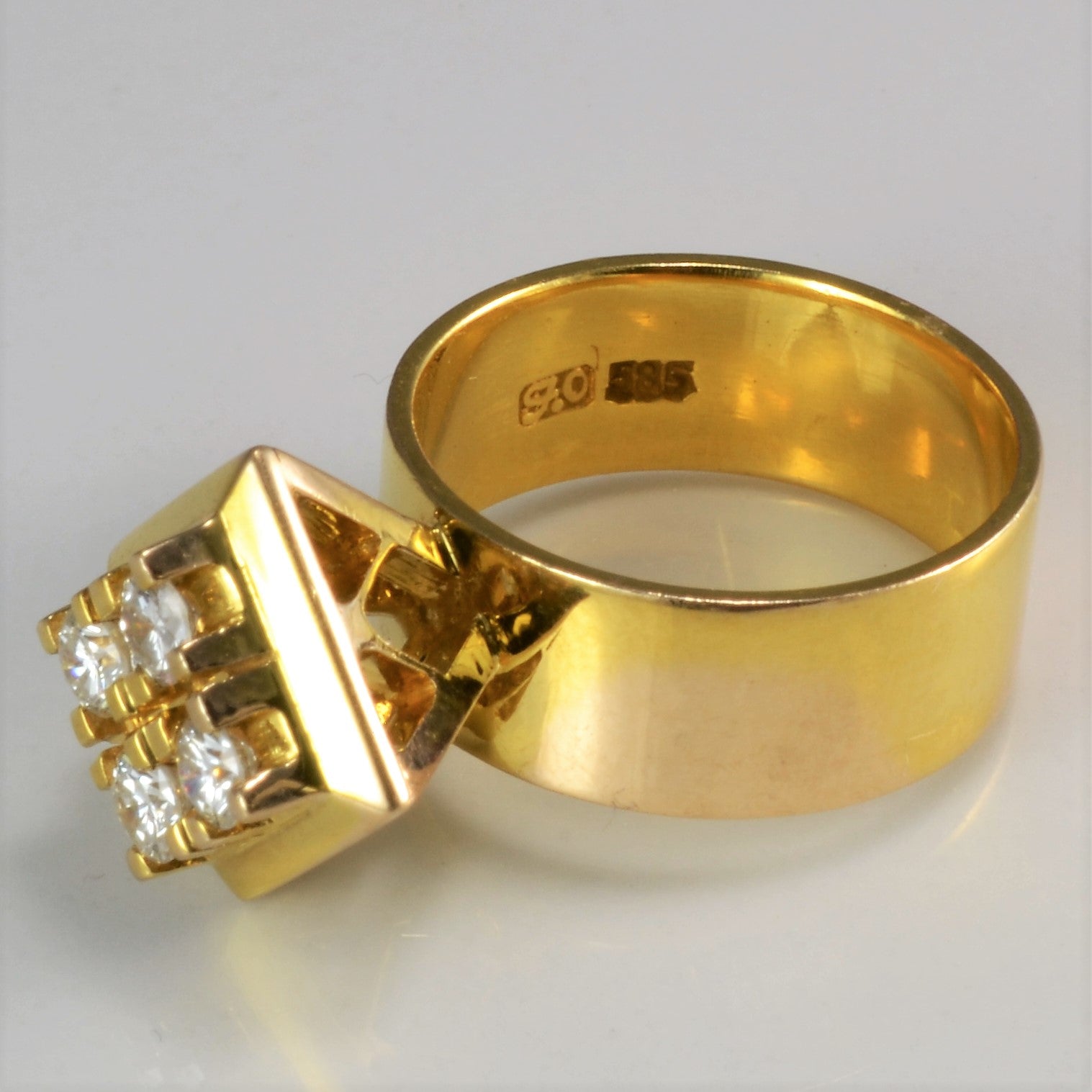 High Quad Set Diamond Engagement Ring | 0.40 ctw, SZ 4.25 |