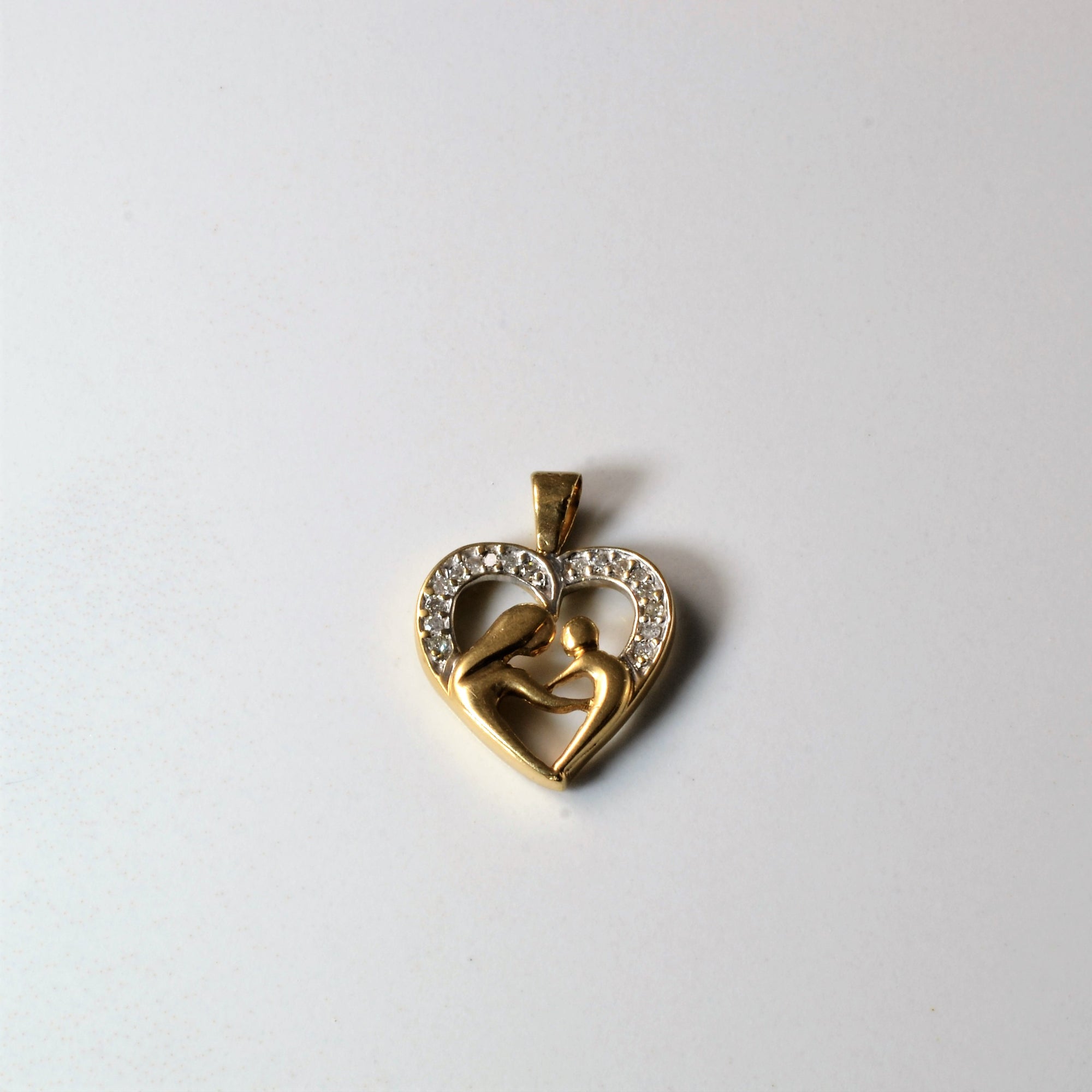 Mother & Child Heart Shaped Diamond Pendant | 0.09ctw |