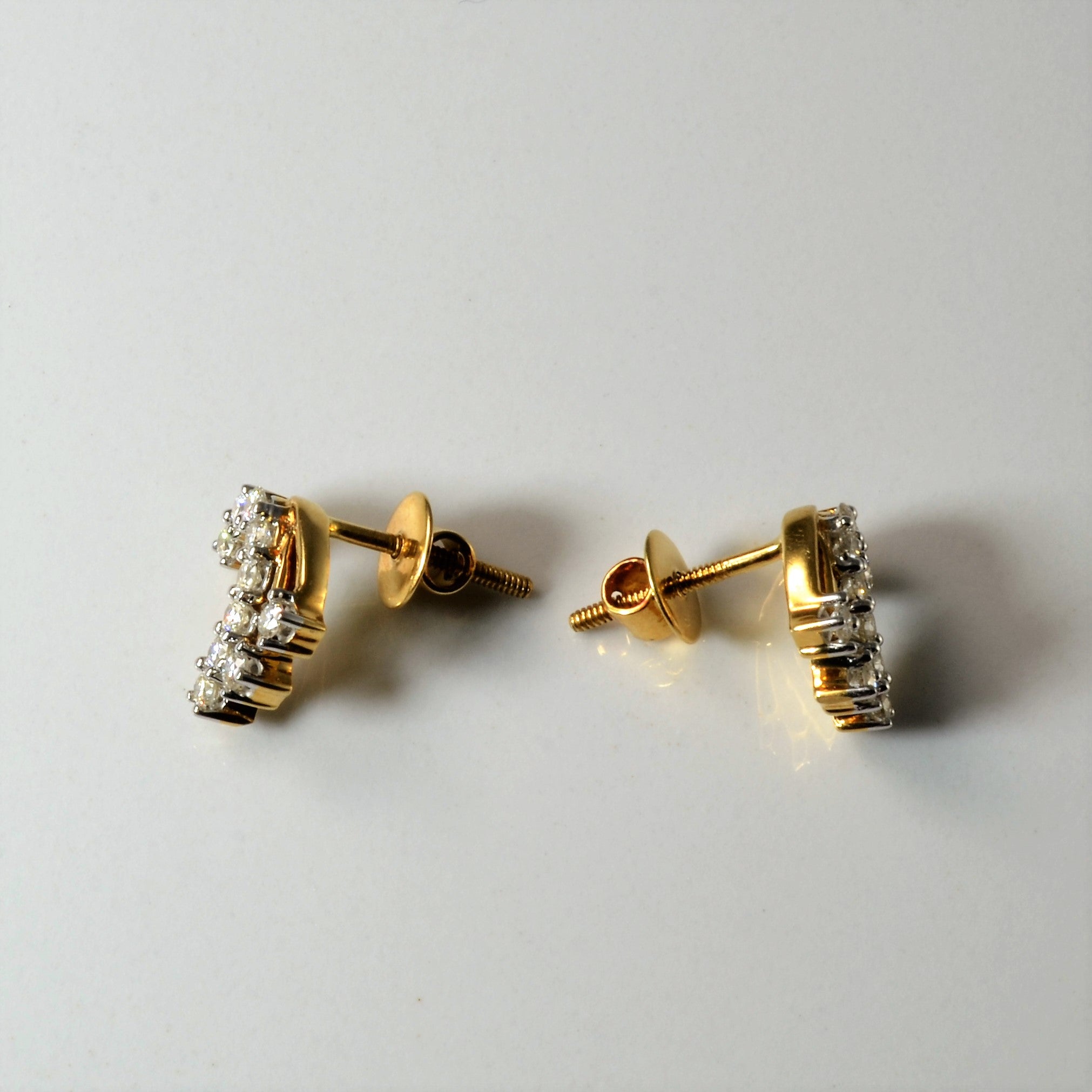 Pave Diamond Flare Stud Earrings | 0.50ctw |