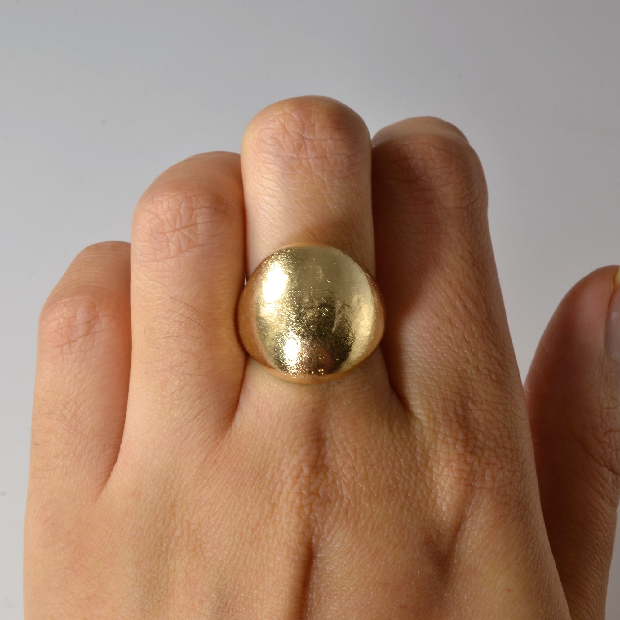Brushed Gold Dome Ring | SZ 6.25 |