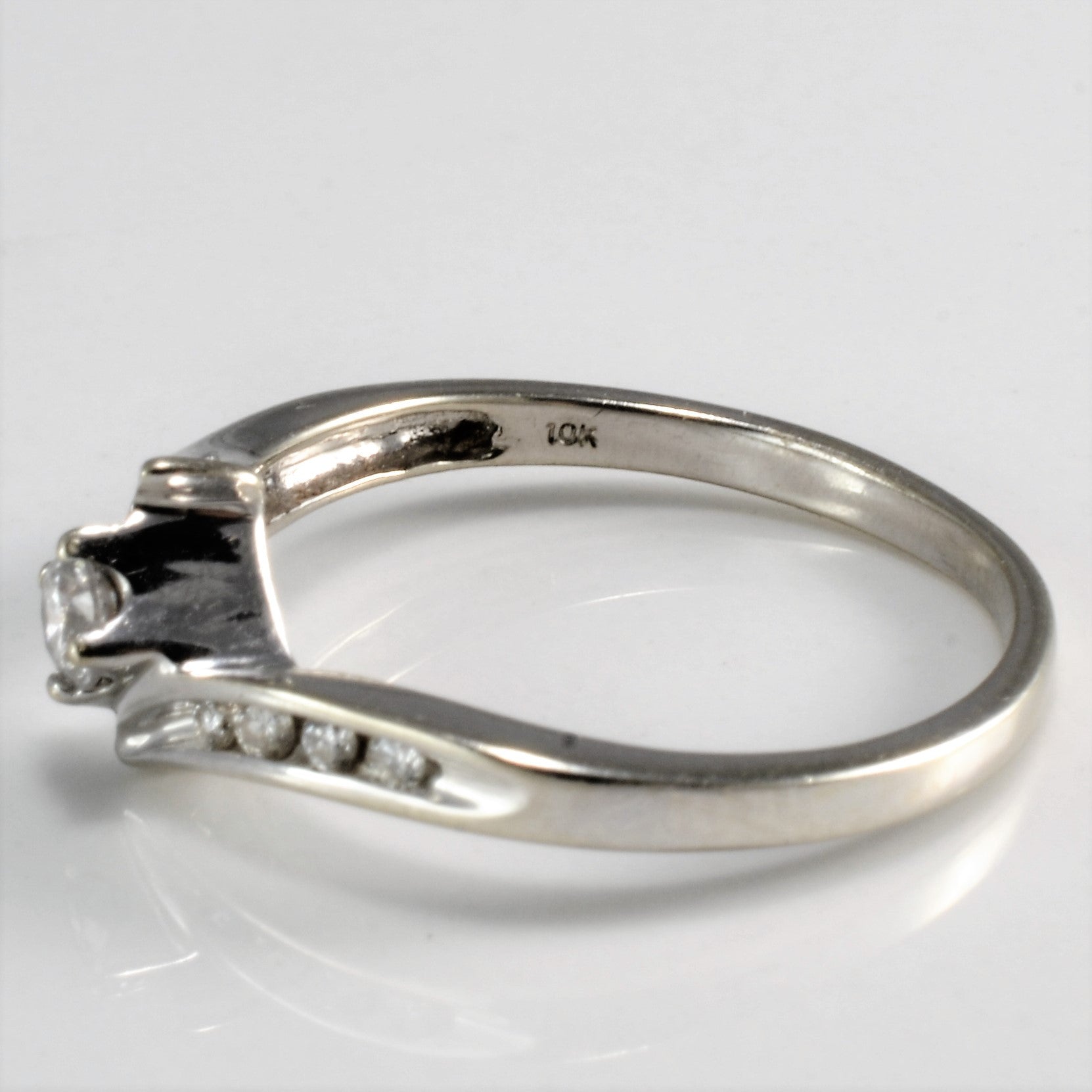 White Gold Bypass Diamond Ring | 0.18ctw | SZ 5.75 |