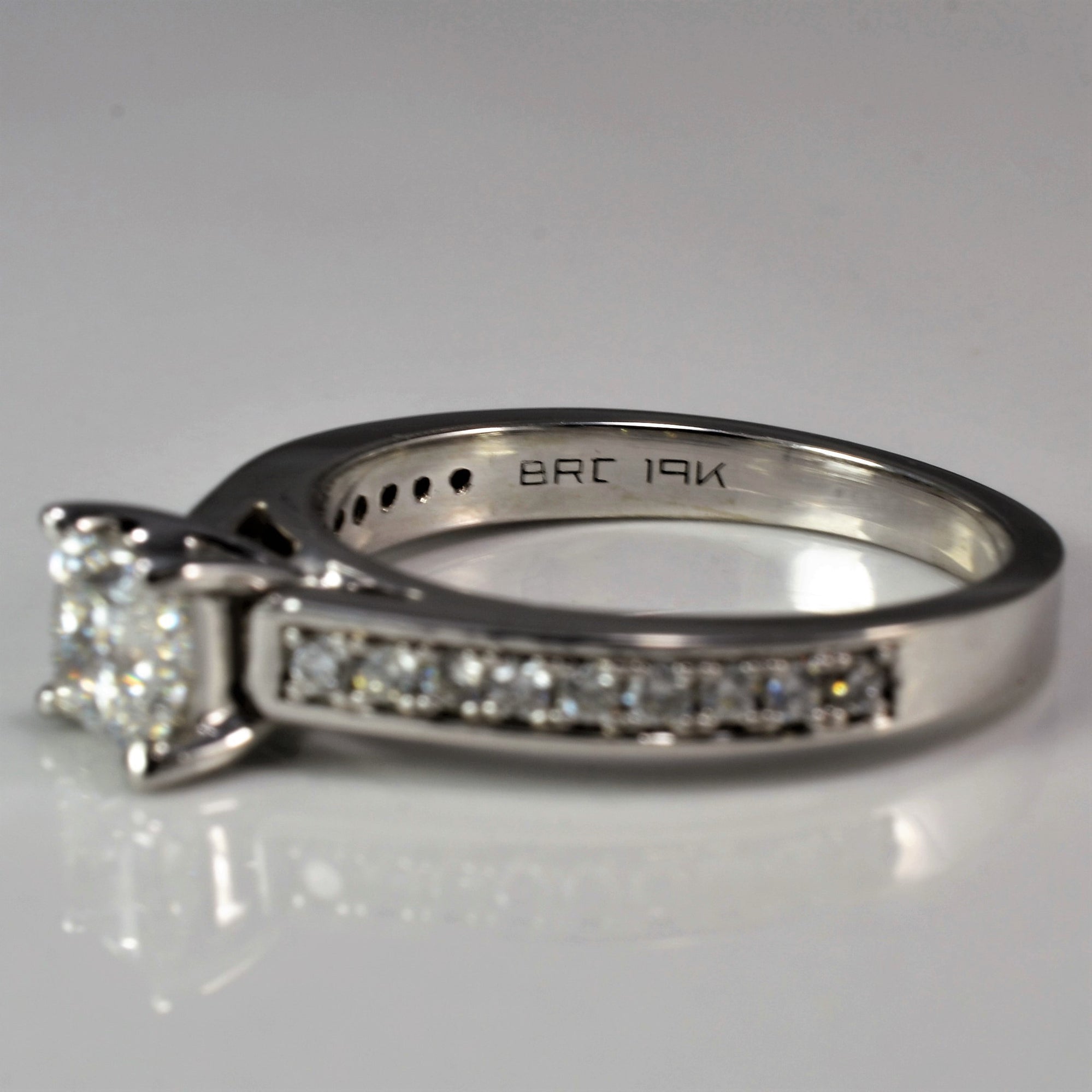 Princess Cut Engagement Ring With Accented Shank | 0.77 ctw, SZ 5.75 |