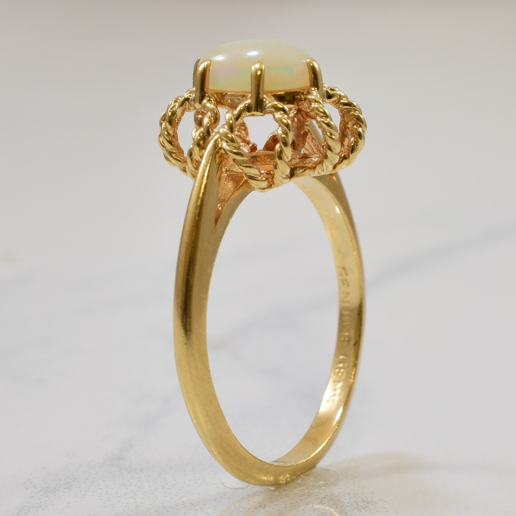 Open Work Opal Cocktail Ring | 0.50ct | SZ 6.25 |